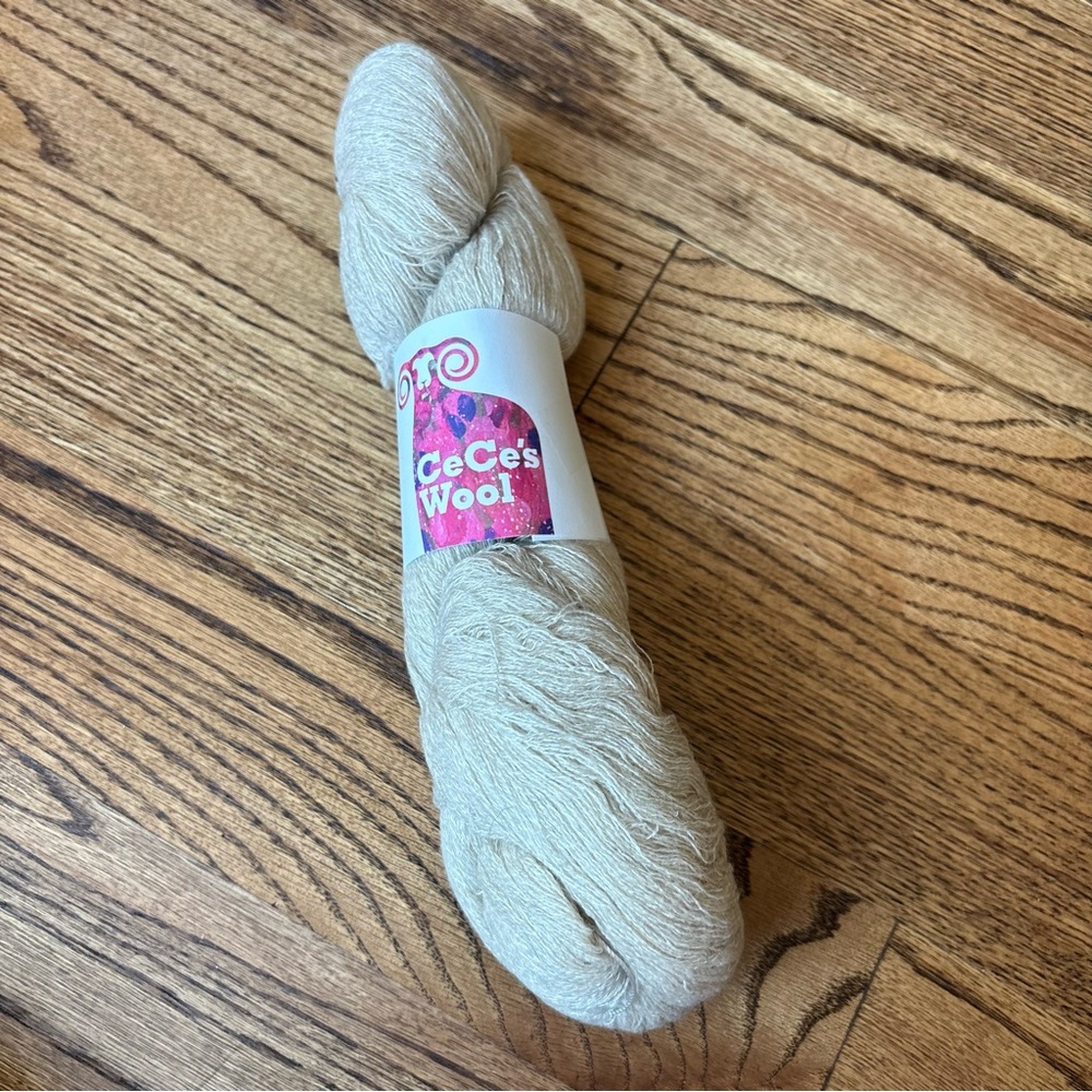 CeCe's Wool Yarn Cashmere Linen Lace Weight in Natural Cream Luxurious Lace 2ply